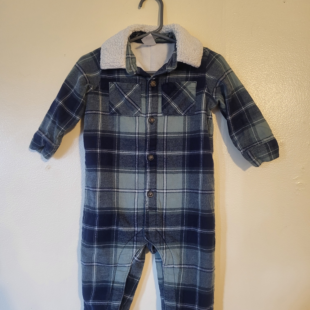Plaid Blue Kids One Piece